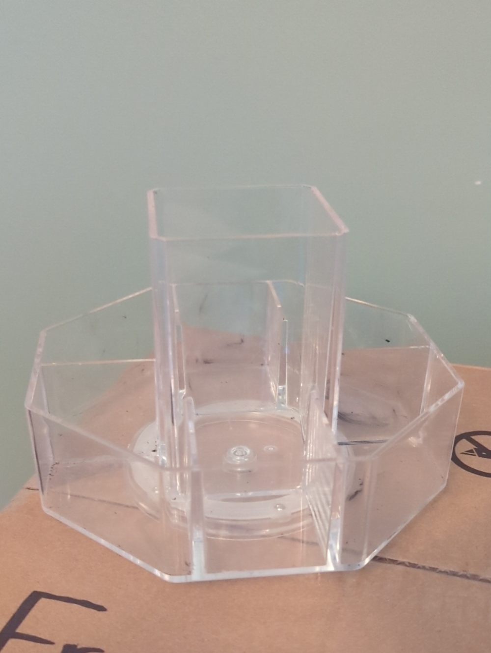Clear Acrylic Rotating Desk Or Makeup Organizer - Clear